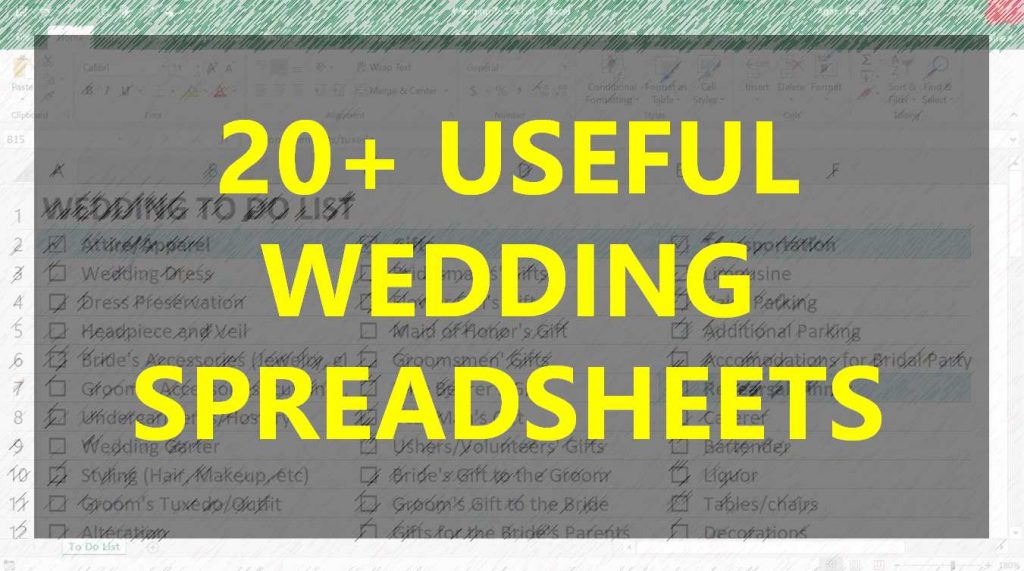 20 Useful Wedding Spreadsheets